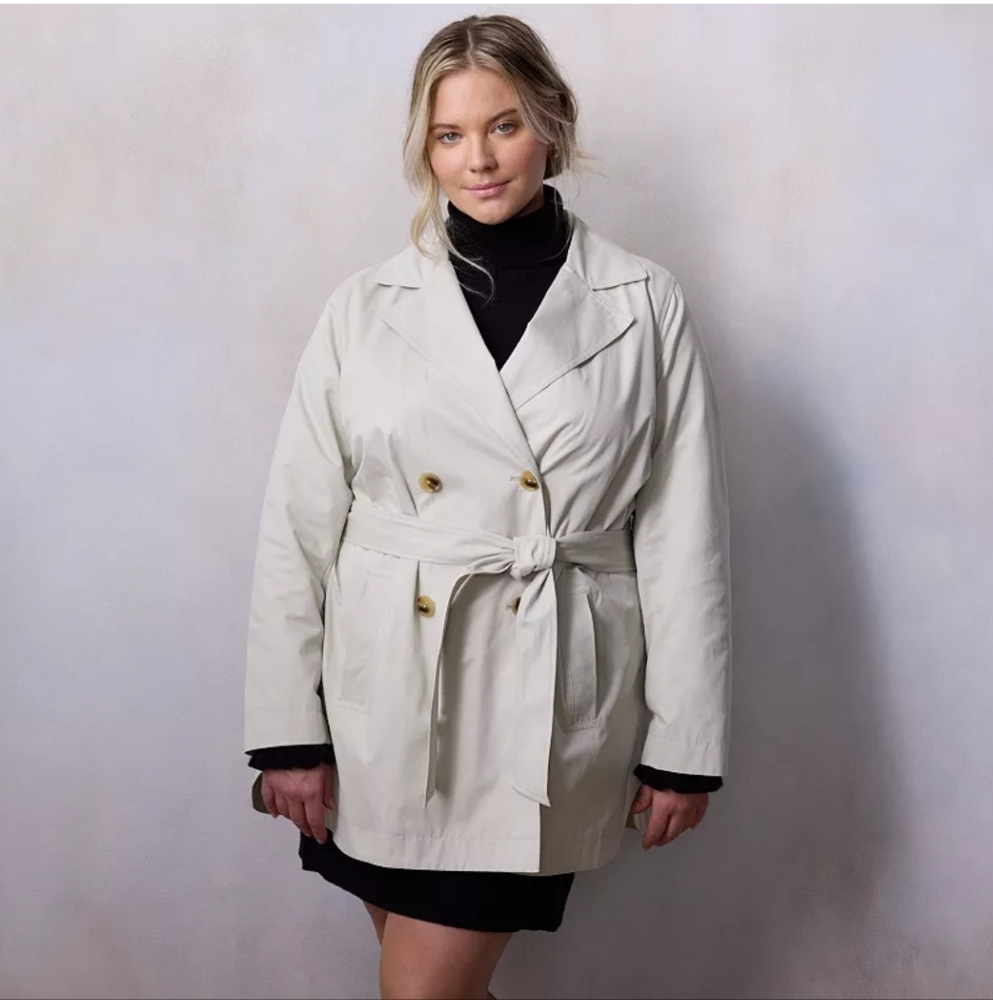 Lauren Conrad Beige Trench Coat Size‎ Plus 0X